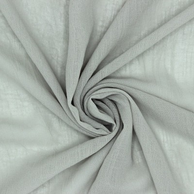 Crumpled veil in polyester - plain pearl grey 