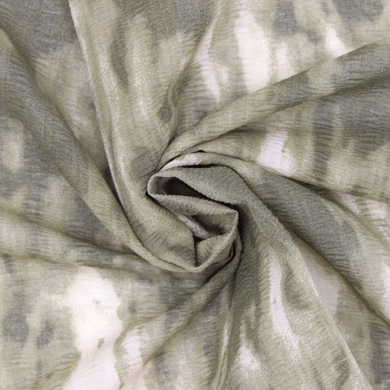 Crumpled veil in cotton and polyester - khaki & beige shades