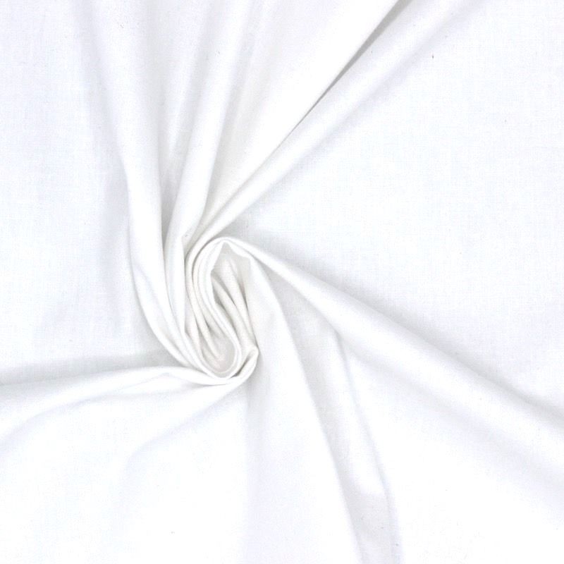 Tissu cretonne uni blanc
