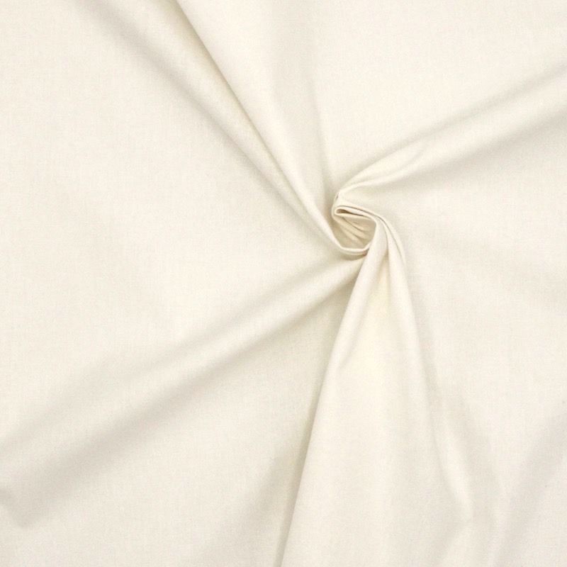 Tissu cretonne uni  blanc cassé