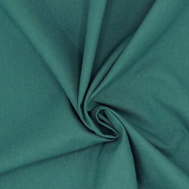 Cretonne fabric - plain peacock green