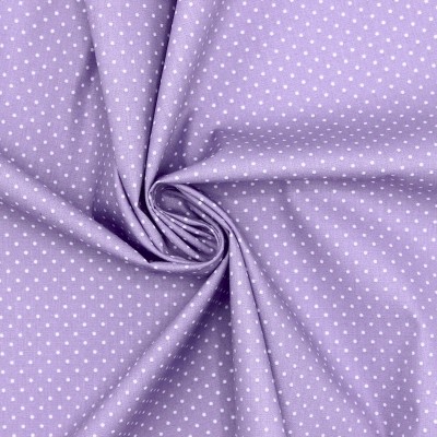 Tissu en coton imprimé pois sur fond violet