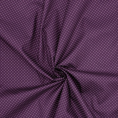 Cotton fabric with dots - plum 