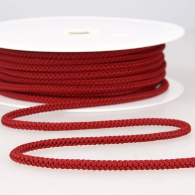 Dark red knitted rope