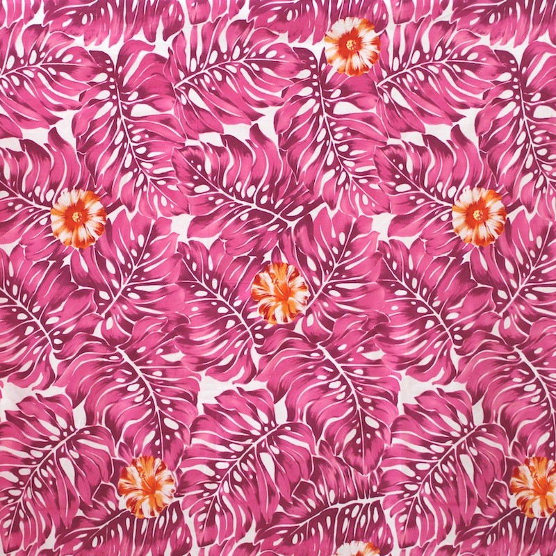 Tissu en coton extensible à motif floral 