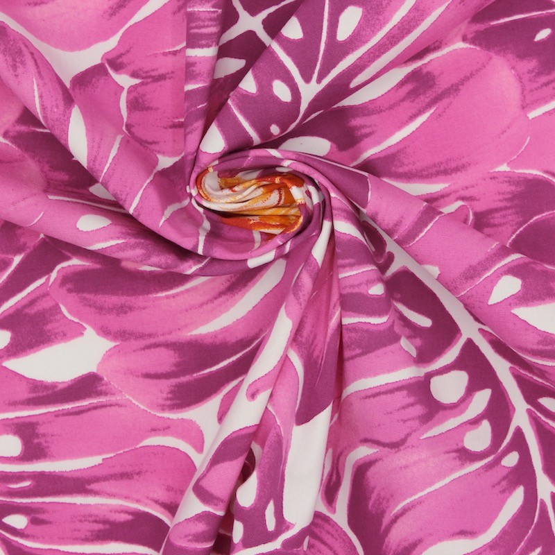 Tissu en coton extensible à motif floral 