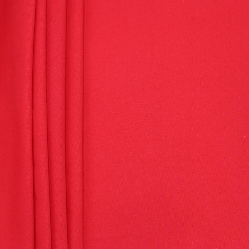 Tissu en coton uni rouge cerise