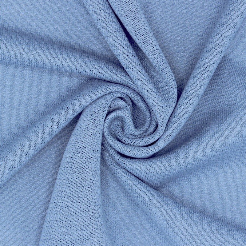Tissu en coton et Rafia bleu