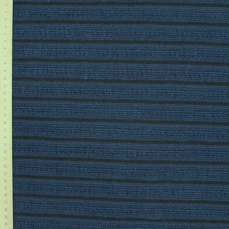 Striped apparel fabric - navy blue and black 