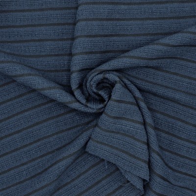 Striped apparel fabric - navy blue and black 