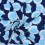 Embossed polyester fabric with floral print - blue