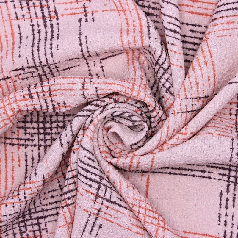 Printed polyester fabric - pink