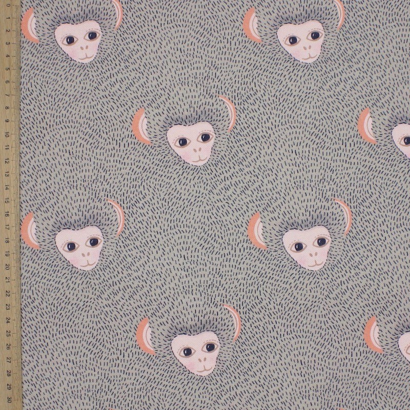 Cotton fabric with prints of animals