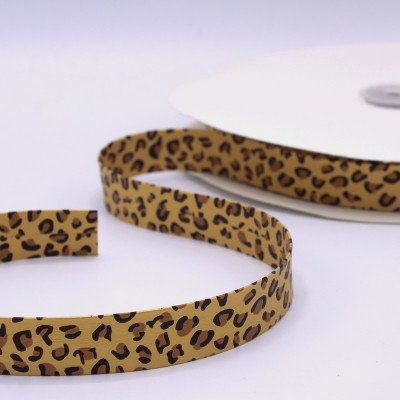 leather ribbon panther - gold