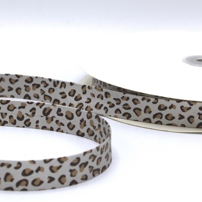 leather ribbon panther - silver