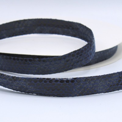 leather ribbon snake - denim blue