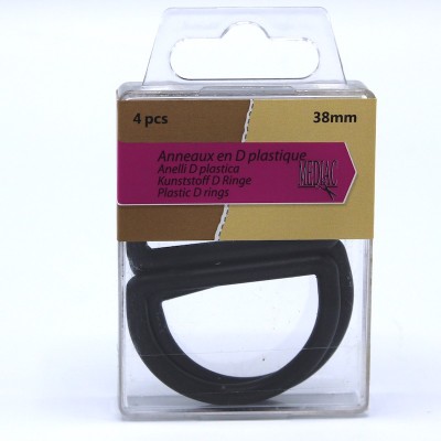 Plastic semi-round loop - black 