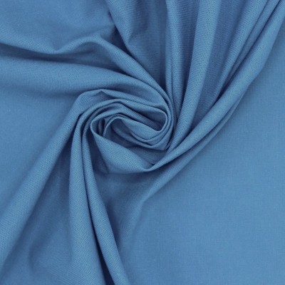 Tissu 100% coton uni bleu azur