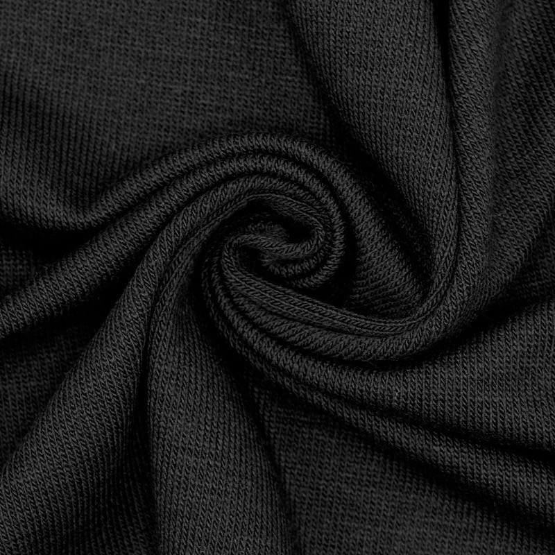 Gebreide stof in polyester - zwart