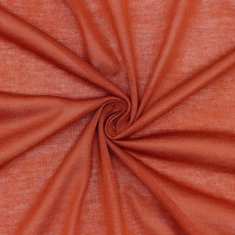 Tissu maille légère en polyester paprika
