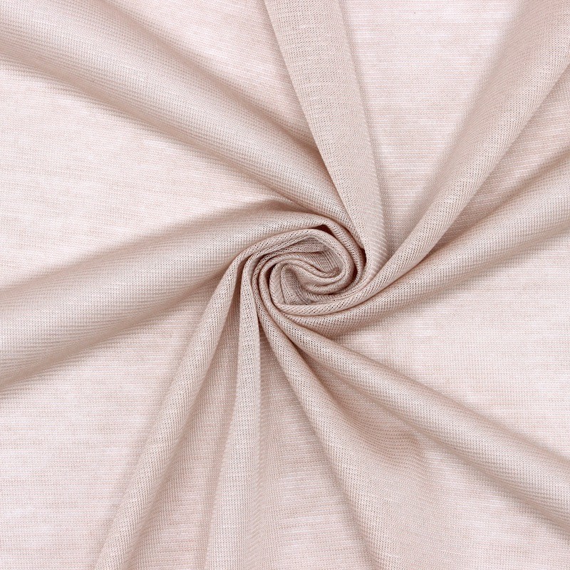 Tissu maille légère polyester rose poudré