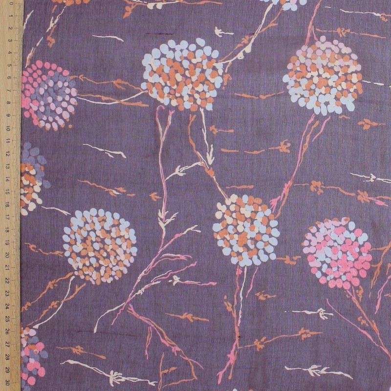 Printed silk muslin - burgondy 
