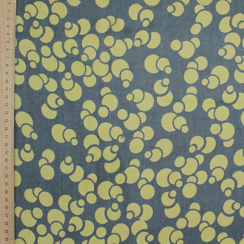 Printed silk muslin - green background