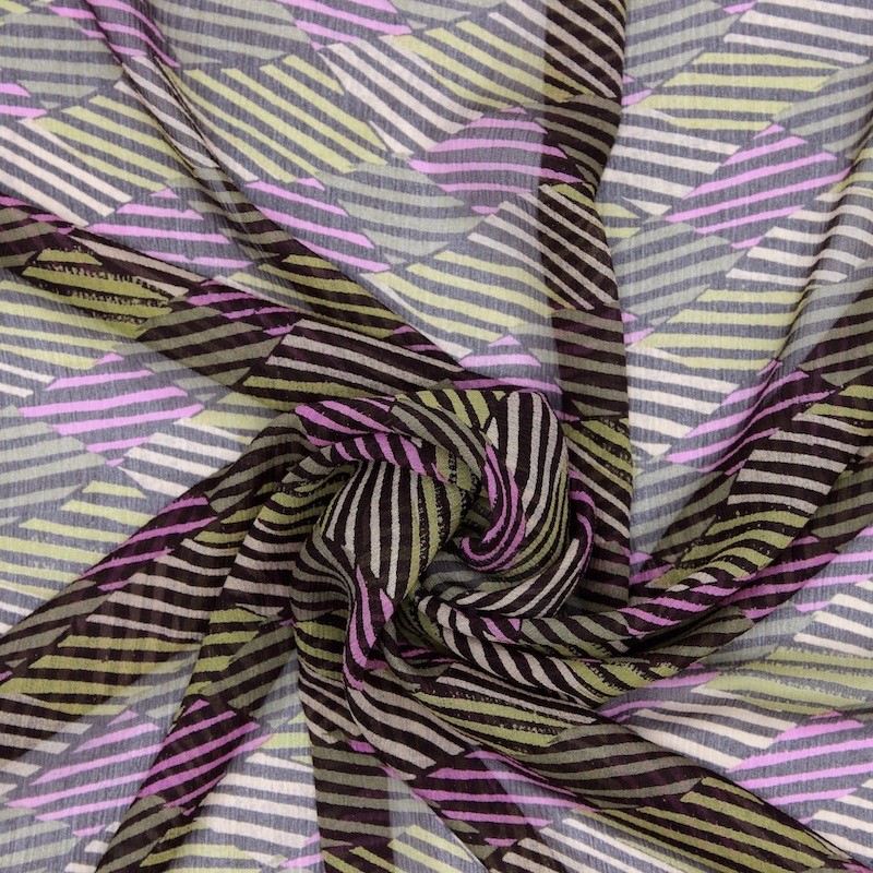 Printed silk muslin - brown background