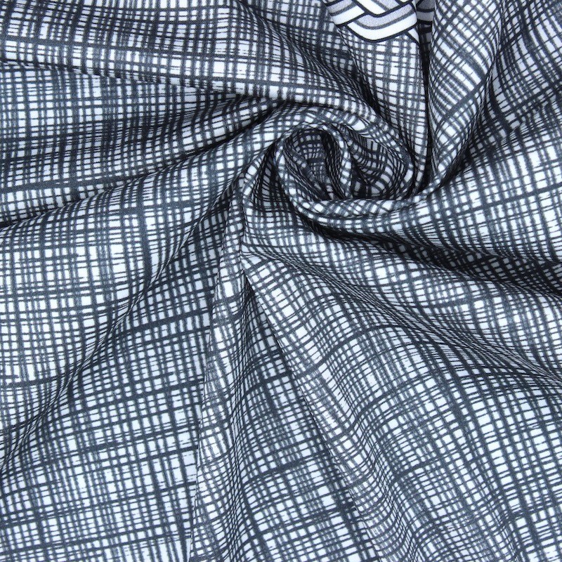 Printed panel satin of extensible cotton