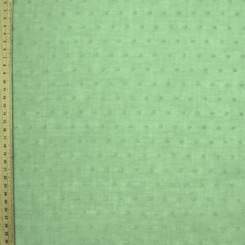 Cotton with embroidered dots - mint green