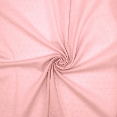 Tissu coton rose à plumetis