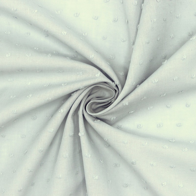 Tissu coton glacier à plumetis