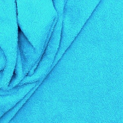 Tissu éponge hydrophile 100% coton bleu turquoise