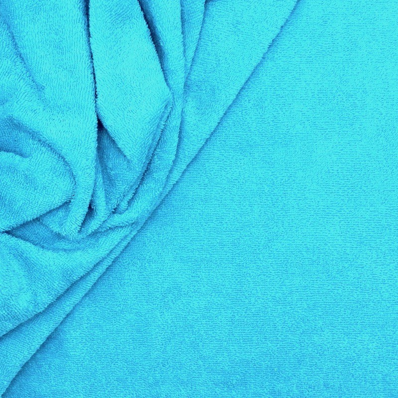 Turquoise blue terry fabric