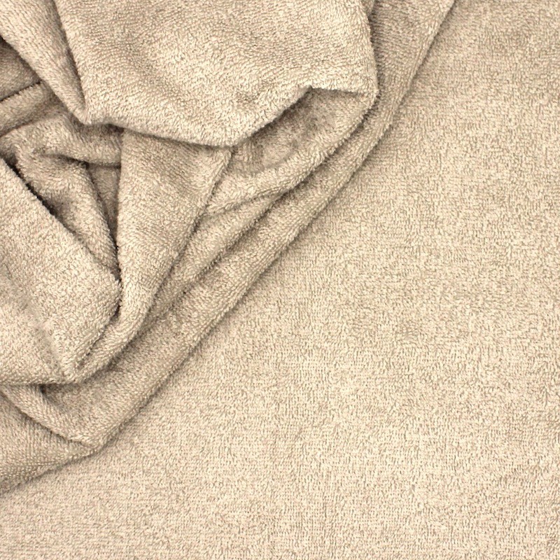 Linen beige terry fabric