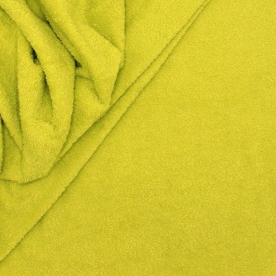 Tissu éponge hydrophile 100% coton vert anis 