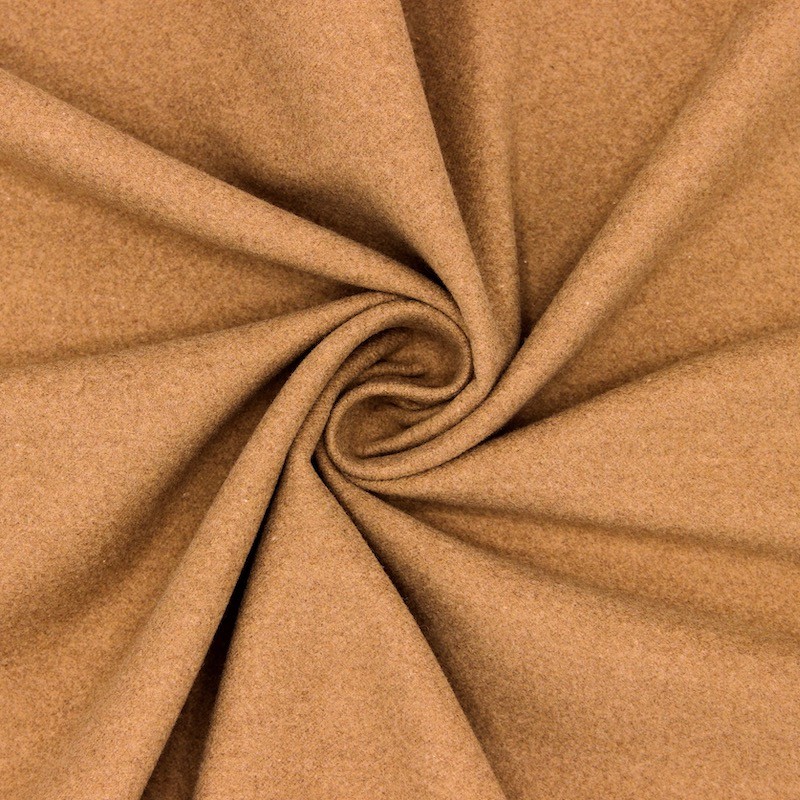 Beige brushed cotton fabric - camel 