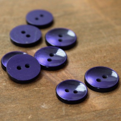 Round resin button  - indigo
