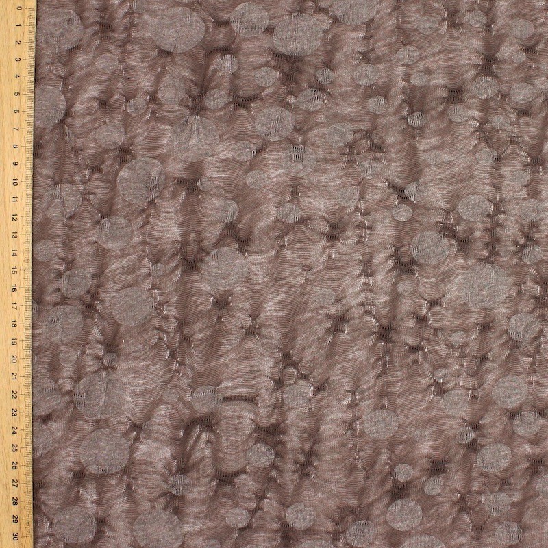 jacquard jersey fabric with spots - brown