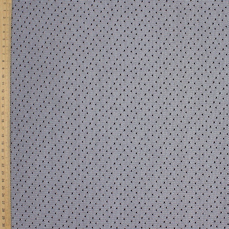 Mesh fabric with embroided spots - brown 
