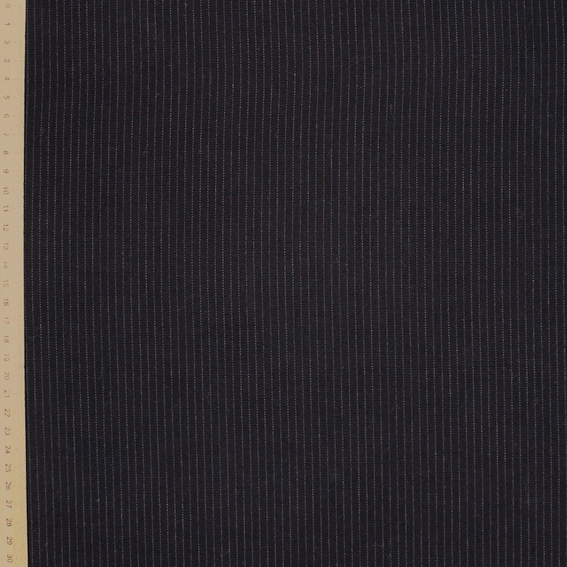 Extensible cotton with stripes - navy blue