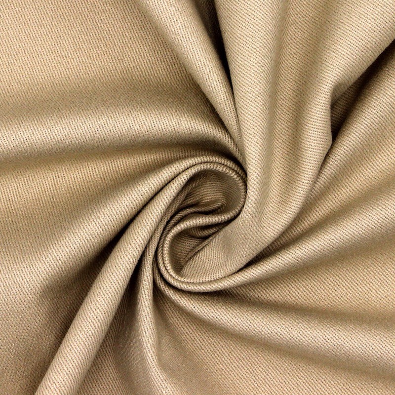 Tissu en coton sergé stretch beige
