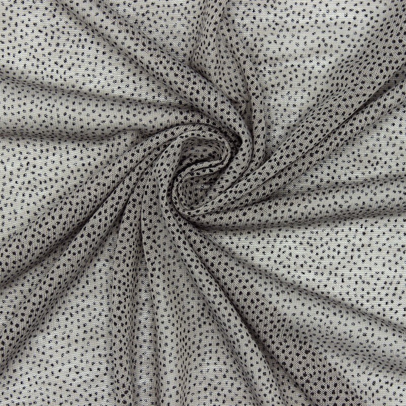Tissu extensible gris à points