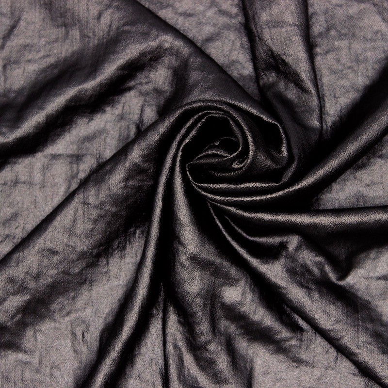 Gesatineerde sluier 100% polyester - zwart