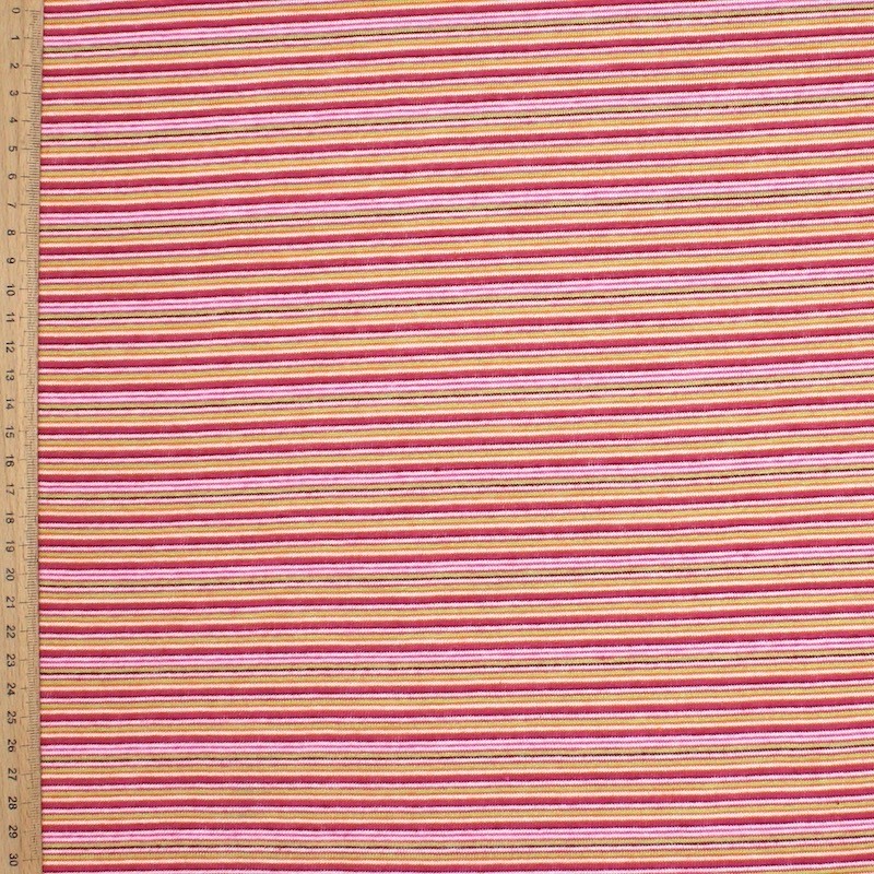 Polyester fabric with stripes