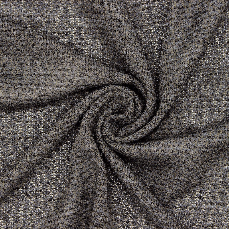 Tissu maille jaspée gris et taupe