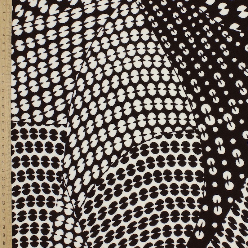 Knit jacquard fabric - black and  white