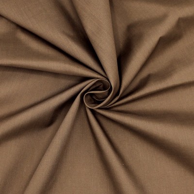 Tissu en polyester et coton brun