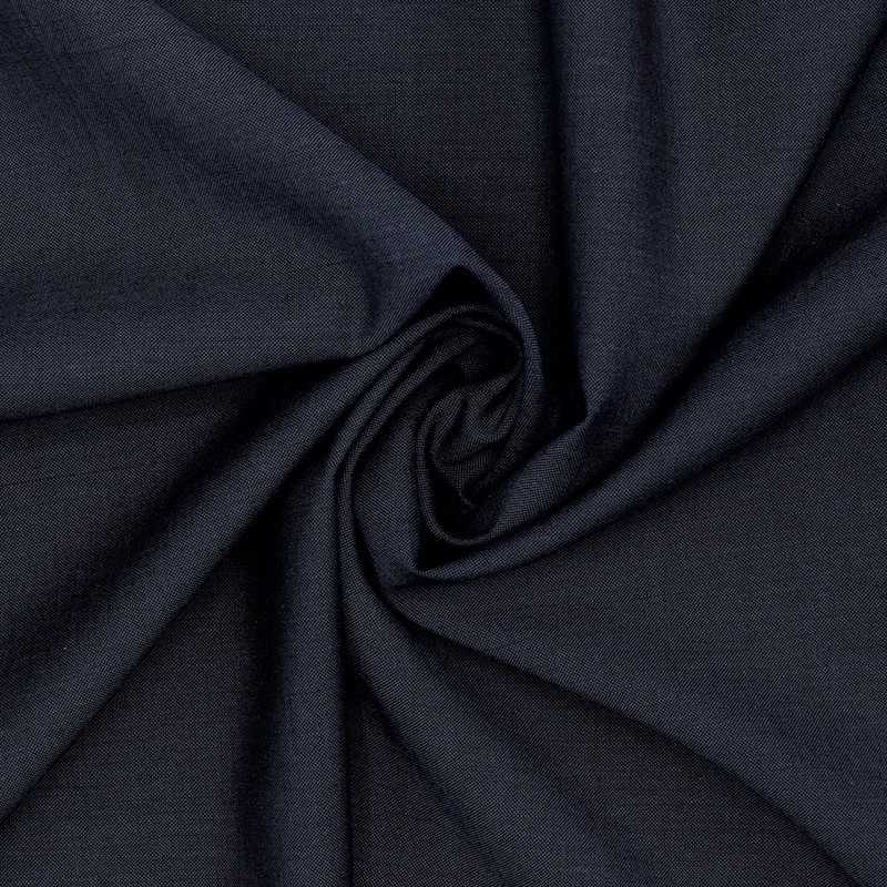 Extensible wool fabric - navy blue 