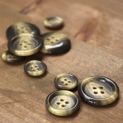 Round button faux wood - beige